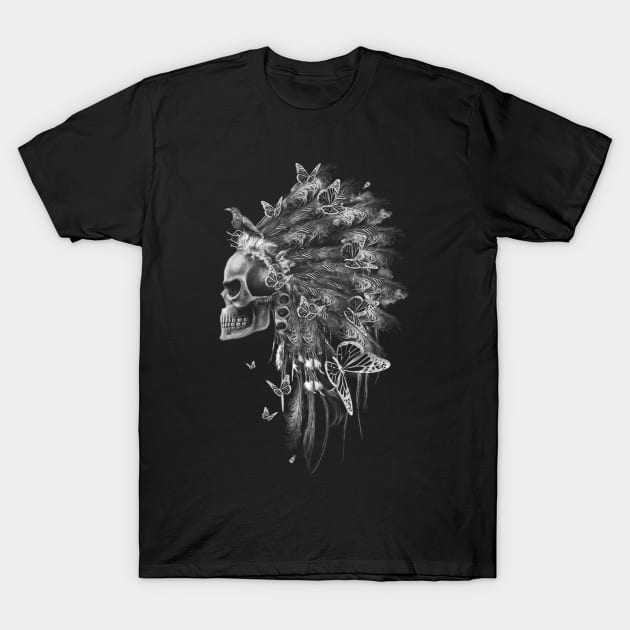 Native American Chief Skull T-Shirt by GNDesign